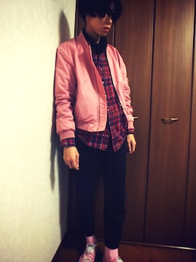 「くつした」｜「アイテム（ブルゾン）」を使った、likeさん（メンズ・169cm）の冬コーディネート