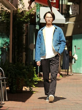 「Wrangler（ラングラー）のアイテム（ブルゾン）」を使った、enoさん（メンズ・174cm）の秋コーディネート