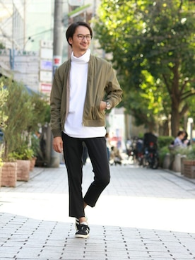 「JOURNAL STANDARD relume（ジャーナルスタンダード　レリューム）のアイテム（MA-1）」を使った、enoさん（メンズ・174cm）の秋コーディネート