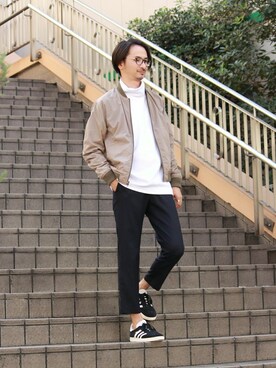 「JOURNAL STANDARD relume（ジャーナルスタンダード　レリューム）のアイテム（MA-1）」を使った、enoさん（メンズ・174cm）の秋コーディネート