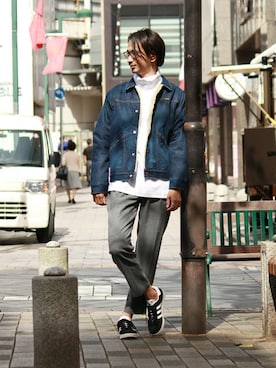 「Wrangler（ラングラー）のアイテム（ブルゾン）」を使った、enoさん（メンズ・174cm）の秋コーディネート