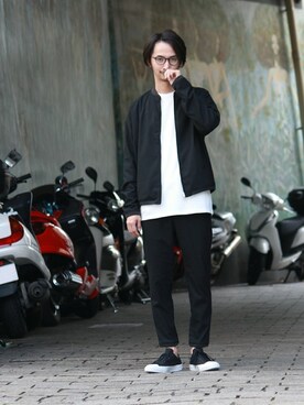 「JOURNAL STANDARD relume（ジャーナルスタンダード　レリューム）のアイテム（MA-1）」を使った、enoさん（メンズ・174cm）の秋コーディネート