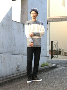 「JOURNAL STANDARD relume（ジャーナルスタンダード　レリューム）のアイテム（ニットキャップ/ビーニー）」を使った、enoさん（メンズ・174cm）の秋コーディネート