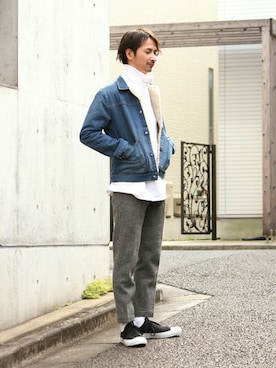 「Wrangler（ラングラー）のアイテム（ブルゾン）」を使った、enoさん（メンズ・174cm）の冬コーディネート