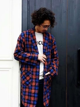 「ガウン」｜「アイテム（その他アウター）」を使った、Hamaguchiさん（メンズ・168cm）の秋コーディネート