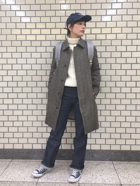 「A.P.C.（アーペーセー）のアイテム（ジャケット/アウター）」を使った、石川 瑠利子さん（レディース・165cm・20代）の冬コーディネート
