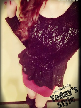 「LIPSERVICE（リップサービス）のアイテム（チュニック）」を使った、michakittyさん（レディース・161cm）の冬コーディネート