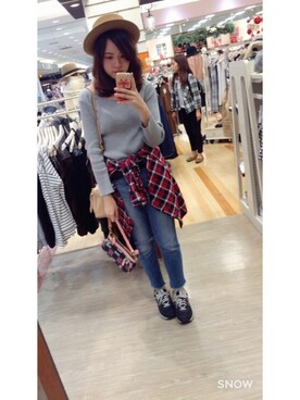 「Rechercher（ルシェルシェ）のアイテム」を使った、萌さん（レディース・167cm）の秋コーディネート