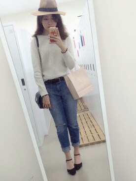 「Rechercher（ルシェルシェ）のアイテム」を使った、萌さん（レディース・167cm）の冬コーディネート