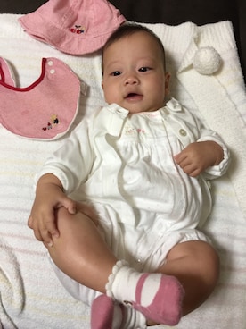 「Familiar （ファミリア）のアイテム（帽子）」を使った、chihiro.mさん（キッズ・60cm）の秋コーディネート