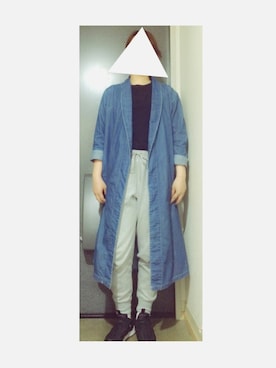 「GU（ジーユー）の（GU）スウェットイージーパンツＢ（パンツ、グレー系）」を使った、Kmさん（レディース・159cm）の春コーディネート