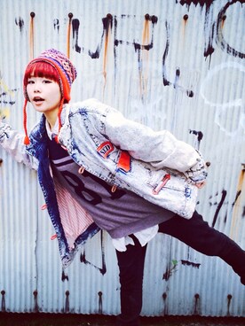 「撮影」｜「アイテム（ニットキャップ/ビーニー）」を使った、イヒラさん（レディース・155cm）の春コーディネート