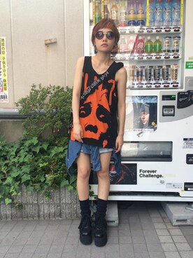 「VISION（ヴィジョン）のアイテム（シューズ）」を使った、イヒラさん（レディース・155cm）の夏コーディネート
