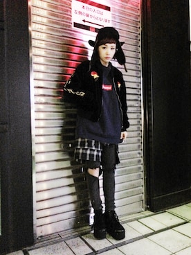 「アイテム（キャスケット）」を使った、イヒラさん（レディース・155cm）の冬コーディネート