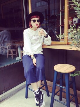 「アイテム（パンツ）」を使った、イヒラさん（レディース・155cm）の春コーディネート