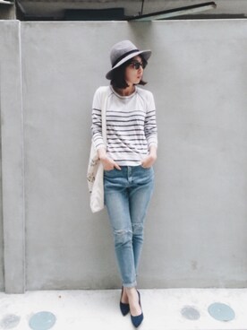 「TODAYFUL（トゥデイフル）のVintageトートバッグ（トートバッグ）」を使った、W.さん（レディース・164cm）の秋コーディネート