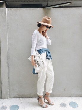 「TODAYFUL（トゥデイフル）のVintageトートバッグ（トートバッグ）」を使った、W.さん（レディース・164cm）の秋コーディネート