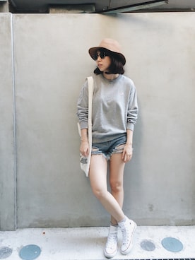 「Another Edition」｜「アイテム（スウェット）」を使った、W.さん（レディース・164cm）の秋コーディネート