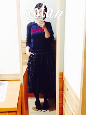 「SMELLY（スメリー）のアイテム（ピアス（両耳用））」を使った、cさん（レディース・158cm）の秋コーディネート