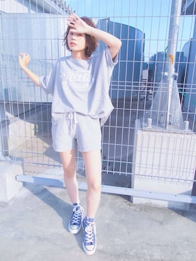 「アイテム（オールインワン・サロペット）」を使った、まめ子さん（レディース・148cm・10代）の夏コーディネート