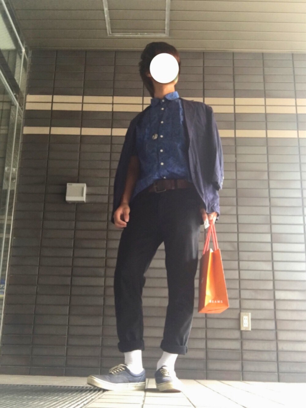 「きれいめカジュアル、古着、ユニクロ、タックイン、プチプラ、リバティ、テーラードジャケット」｜「WEGOのWEGO/レザーロングリングネックレス（ネックレス、シルバー系）」を使った、Yuki.さん（メンズ・168cm）の秋コーディネートの1枚目の写真
