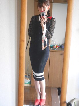 「アイテム（ブーティ、オレンジ系）」を使った、yukiさん（レディース・162cm）の冬コーディネート