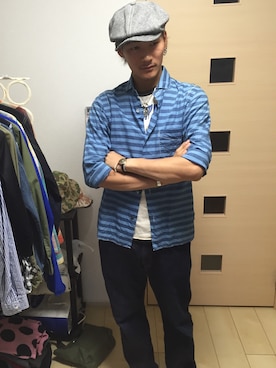 「FREEWHEELERS（フリーホイーラーズ）のアイテム（キャスケット）」を使った、Hirosukeさん（メンズ・173cm）の秋コーディネート