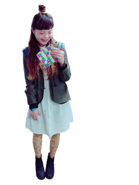 「ヘアアレンジ」｜「アイテム（モッズコート）」を使った、ありじさん（レディース・168cm）の春コーディネート