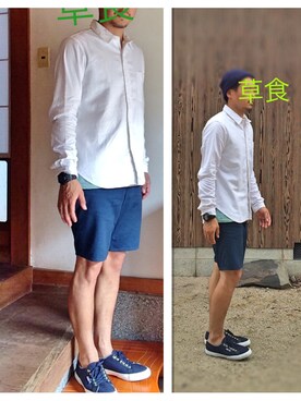 「CASIO」｜「アイテム（ニットキャップ/ビーニー）」を使った、U3さん（メンズ・176cm）の夏コーディネート