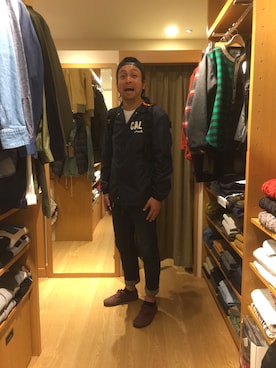 「CHROME（クローム）のアイテム（キャップ）」を使った、9階に在る食堂さん（メンズ・178cm）の秋コーディネート