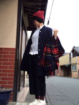 「B.L.U.E（ビーエルユーイー）のアイテム（ジャケット/アウター）」を使った、chisatoさん（レディース・160cm）の秋コーディネート