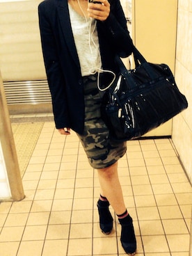 「ZARA BASIC（ザラベーシック）のアイテム（テーラードジャケット）」を使った、西村唯さん（レディース・160cm）の春コーディネート