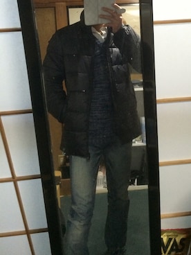 「AZUL by moussy（アズールバイマウジー）のアイテム（ダウンジャケット/コート）」を使った、ryotaさん（メンズ・167cm）の冬コーディネート