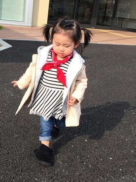 「Carter's（カーターズ）のアイテム（ジャケット/アウター）」を使った、ssssriさん（キッズ・80cm）の春コーディネート