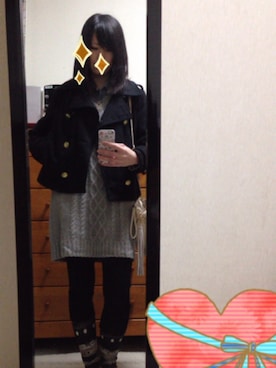 「archives（アルシーヴ）のアイテム（ピーコート）」を使った、ゆいさん（レディース・158cm）の秋コーディネート