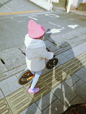 「ストライダー」｜「アイテム（ワンピース/ドレス）」を使った、haruruさん（キッズ・90cm）の冬コーディネート