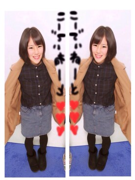 「アイテム（ピーコート）」を使った、あんにゃさん（レディース・148cm・10代）の冬コーディネート