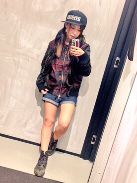 「ショーパン」｜「アイテム（その他アウター）」を使った、YUIさん（レディース・148cm）の秋コーディネート