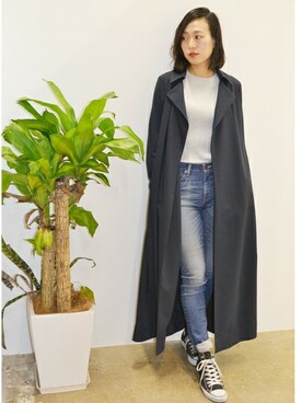 「BLACK BY MOUSSY（ブラックバイマウジー）のアイテム（その他アウター）」を使った、ERIさん（レディース・162cm）の冬コーディネート
