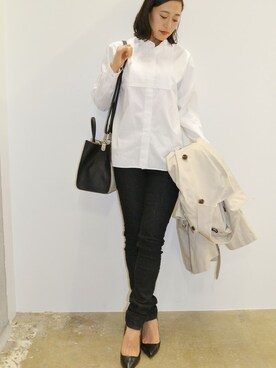 「BLACK BY MOUSSY（ブラックバイマウジー）のアイテム（その他アウター）」を使った、ERIさん（レディース・162cm）の春コーディネート