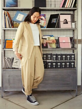 「BLACK BY MOUSSY（ブラックバイマウジー）のアイテム（その他アウター）」を使った、ERIさん（レディース・162cm）の春コーディネート