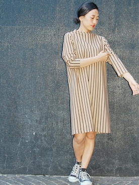 「BLACK BY MOUSSY（ブラックバイマウジー）のアイテム（チュニック）」を使った、ERIさん（レディース・162cm）の秋コーディネート