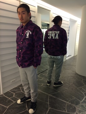 「PANTS...（パンツ）のアイテム」を使った、竹内渋貴さん（メンズ・172cm）の秋コーディネート