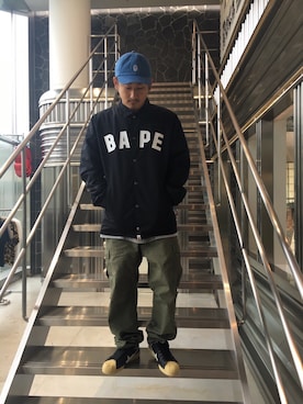 「A BATHING APE（アベイシングエイプ）のアイテム（腕時計）」を使った、竹内渋貴さん（メンズ・172cm）の夏コーディネート