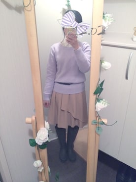 「長靴」｜「アイテム（その他アウター）」を使った、うさりんさん（レディース・152cm）の冬コーディネート
