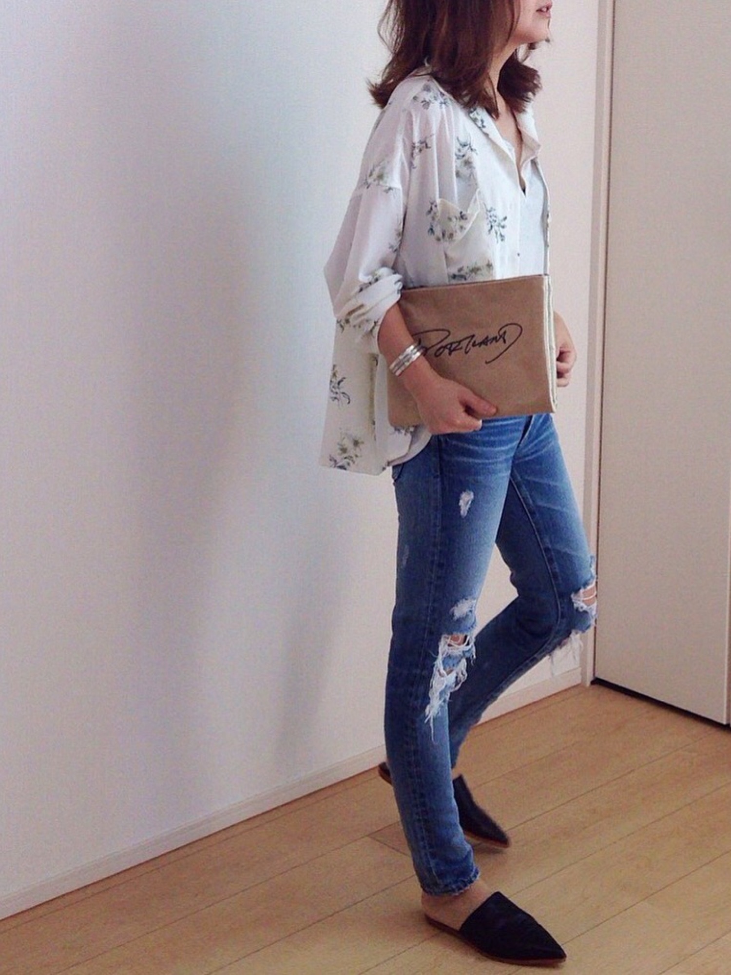CLANE（クラネ）の「FLOWER WIDE SILHOUETTE SHIRT（シャツ/ブラウス