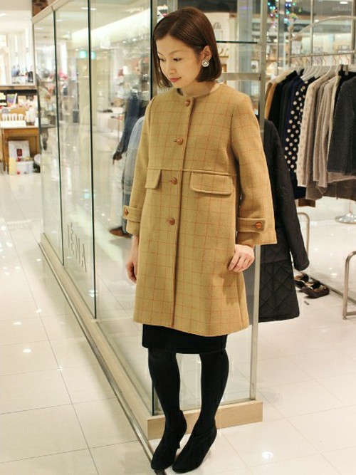 IENA チェック柄ウールコート　E02 ウールモヘアマルチカラー チェックコート – LARDINI Online Store