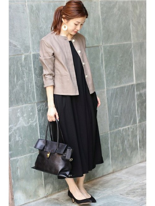 IENA -  IENA French Linen ノーカラージャケット 20160513194033045.jpg
