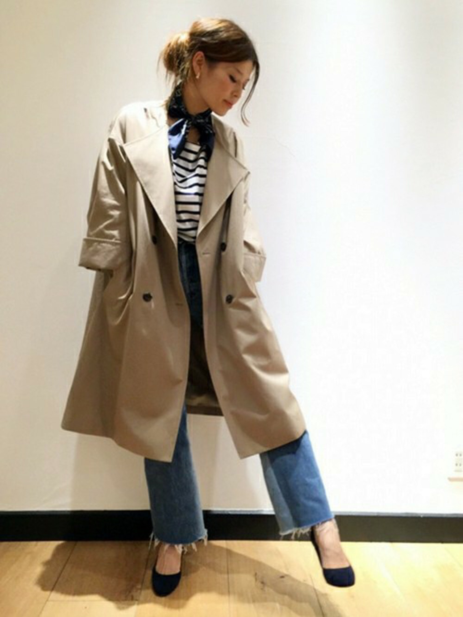 T*o様 MUSE ドゥーズィエムクラス ギャバ ノーカラー トレンチコート DEUXIEME CLASSE - レア✨新品✨ギャバノーカラーコート✨の通販 by