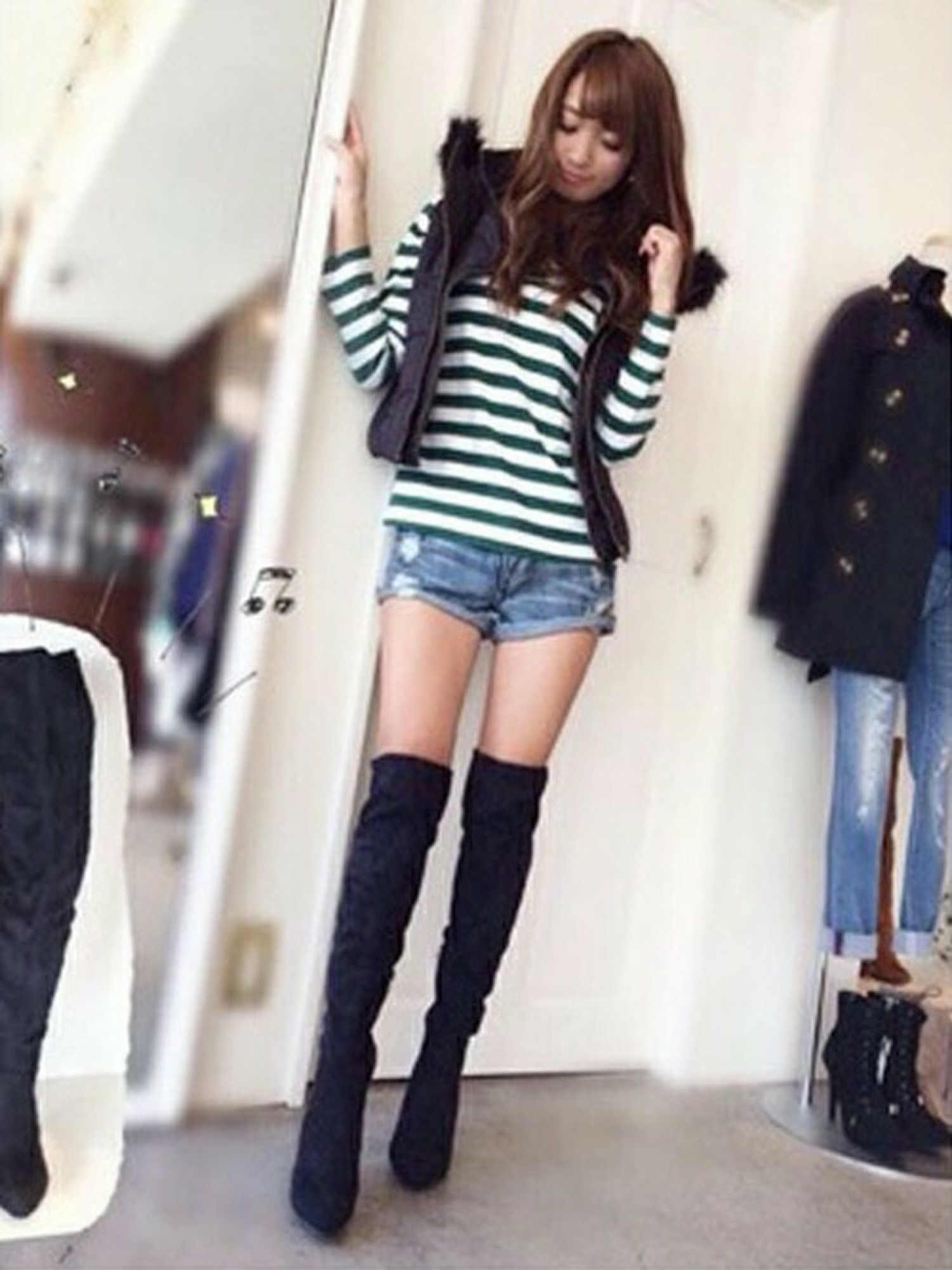 デニムニーハイブーツ 楽天市場】デニム ニーハイ ブーツ デニムブーツ 膝丈とロング丈